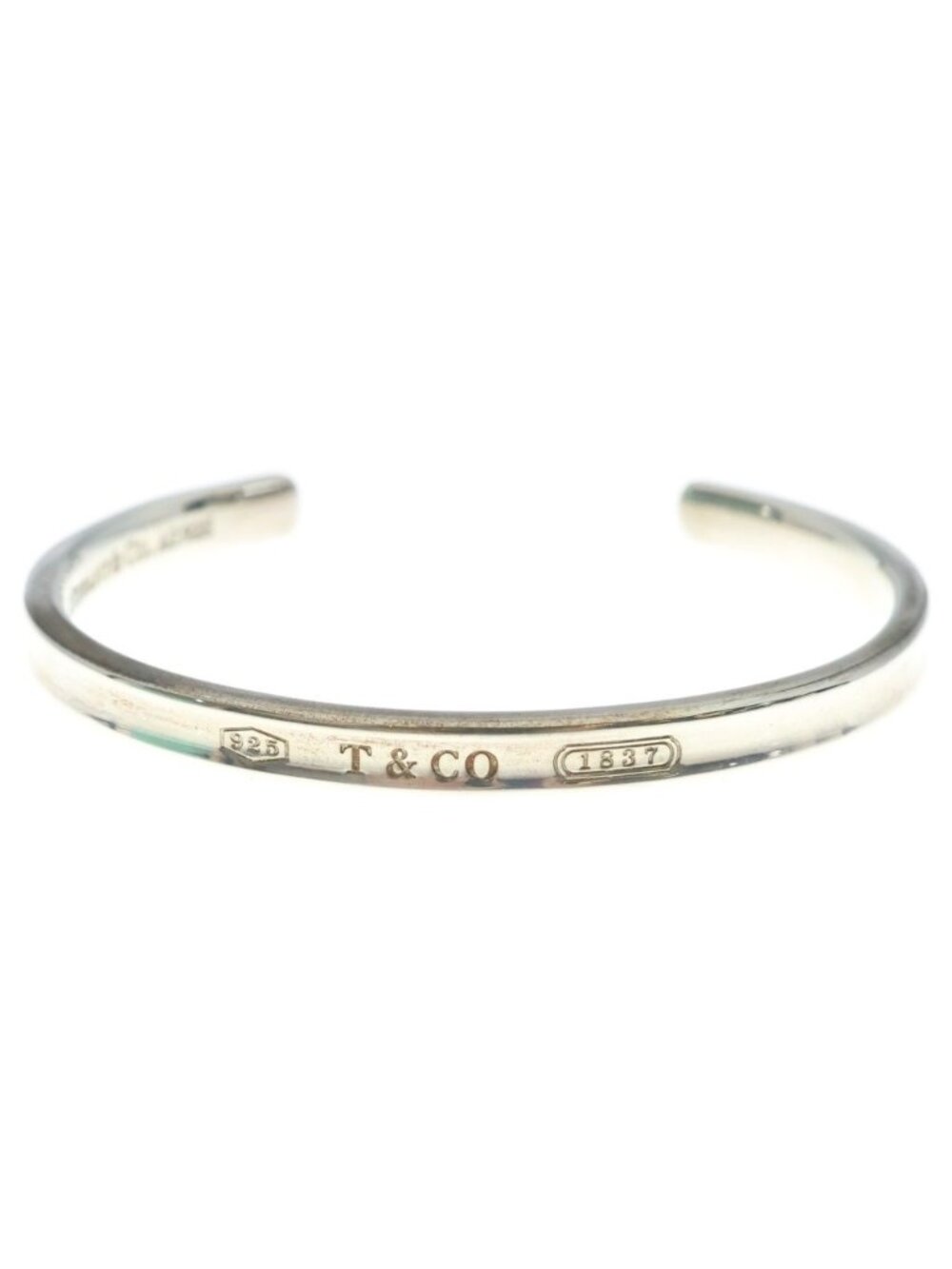 Tiffany & Co 1837 Narrow Cuff Bangle Silver Bracelet